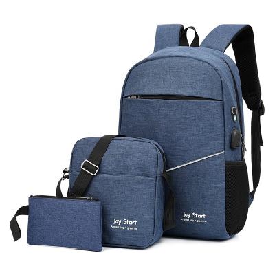 China With Cheapest USB Smart Backpack Set Messenger Bag Clutch Pocket Purse 3 in 1 for School Girls and Boys for sale