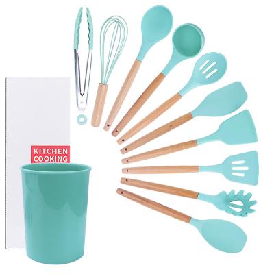 China Sustainable Hot Selling Amazon Kitchen Utensils Set Eco Friendly Silicone Kitchen Accessories Cooking Tools for sale