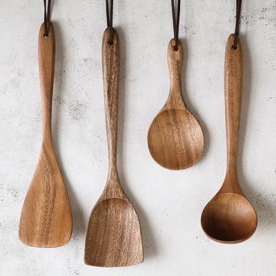 China Sustainable Kitchen Accessories Wooden Kitchen Utensil Cooking Tools Kitchen Ware Set Cookware for sale