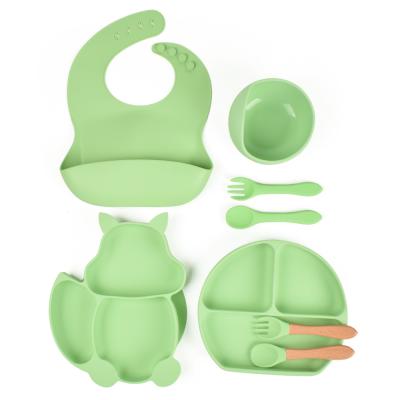 China BPA Free BPA Free Food Grade Silicone Baby Plate Non-Slip Toddlers Set Suction Feeding Food Baby Feeding Dish for Kids for sale