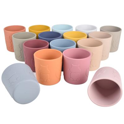 China Hot Sale BPA Free Silicone Baby Cup BPA Free Toddler Kids Training Cup Easy To Grip Silicone Baby Cup For Drinking for sale