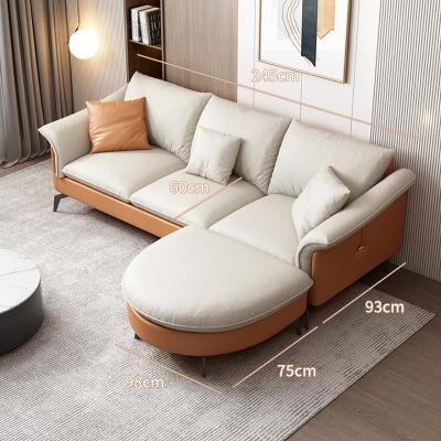 China Modern Simple Luxury Art Fabric Technology Three Lights Latex Sofa Combination Small Family Living Room Modular Nordic Household for sale