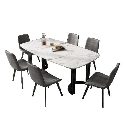 China Hot Sale Modern Marble Dining Table And Chair (Others) Adjustable Set Dining Room Furniture for sale