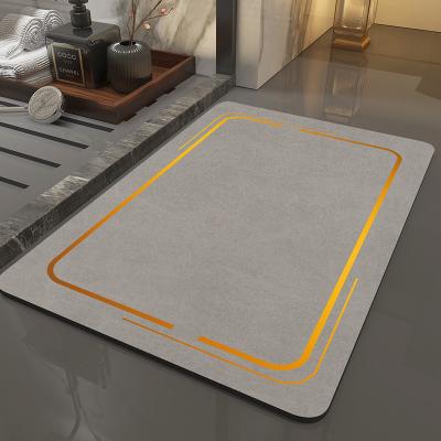 China Sustainable Patent Bathroom Mat Brown Quick Drying Bath Super Absorbent Mats for sale