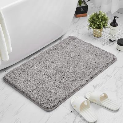 China Sustainable Hot Selling Solid Color Bathroom Anti Slip Microfiber Bath Mat for sale