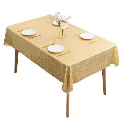 China 2022 Amazon Hot Sale Sequin Embroidery Table Cloth Rose Gold Round Rectangle Waterproof Wedding Tablecloth for sale