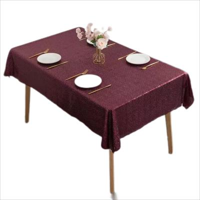 China Cheapest Wholesale Waterproof Rose Gold Polyester Sequins Table Cloth For Wedding Party Banquet Table Cloth for sale