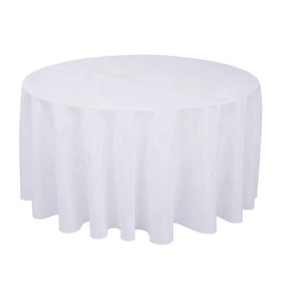 China Wholesale Round Waterproof Polyester Wedding Table Cover Tablecloth for sale