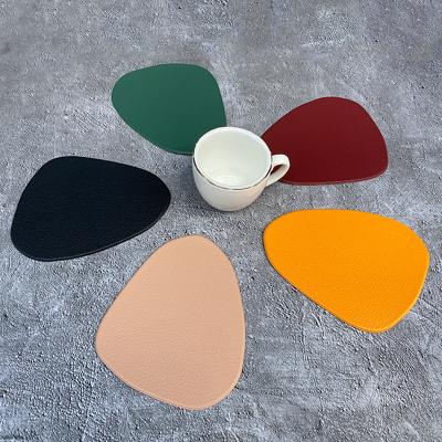 China Sustainable Customizable Eco Friendly PVC Leather Table Coasters for sale