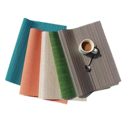 China 2022 PVC Place Mats Hot Sustainable Teslin Woven Dining Table Mats for sale