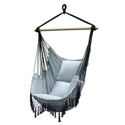 China Modern Rope Swing Arming Chair Hammock Hanging Chair with Cotton Weave Max Pocket Quality 330 lbs for Superior Comfort Longevity for sale