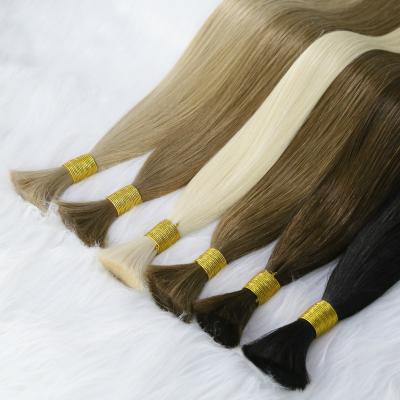 China Virgin Material Raw Unprocessed Cuticle Aligned Human Hair Bulk Peruvian Virgin Hair Best Straight Selling Bulk Stock for sale