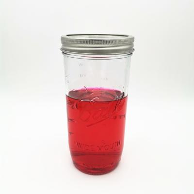 China Stocked Wide Glass Jar Viable Mason Jar With Metal Lid Glass Mouth Jam Peanut Butter for sale