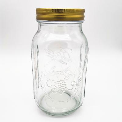 China Wholesale Home Office Hotel Bedroom Empty Mason Glass Bottles For Food Storage Jar With Lid for sale