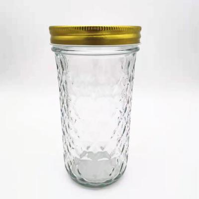 China Hot Selling Healthy 100ml 300ml Wide Mouth Mason Jars Caviar and 500ml Jelly Jars Glass Bottle with Metal Lids for sale