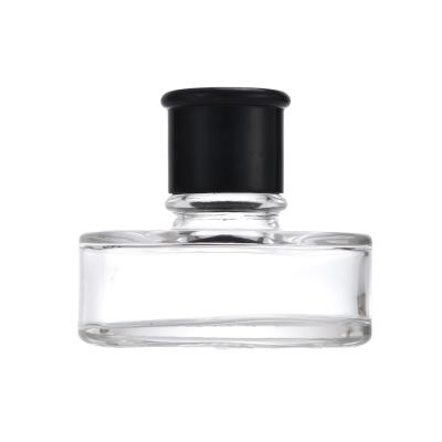 China High Quality Contracted Style Rectangle 50ml Glass Bottle Separate Ink Pen Ink Transparent Empty Bottle With Black Cap for sale