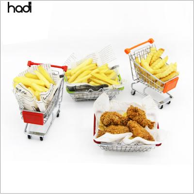 China Sustainable Hotel Supplies Mini Restaurant French Fries Basket Rack Stainless Steel Shopping Cart French Fries Basket For Sale for sale