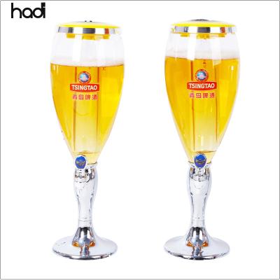 China Wholesale High Quality Modern Portable Crown LED Table Top Draft Beer Dispenser Tower 3L Cold Beer Dispenser With Ice Element for sale