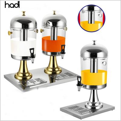 China Wholesale Modern Wedding Luxury Single Juice Dispenser Commercial Supplying Silver and Cold Beverage Dispenser Buffet Gold Beverage Dispenser for sale