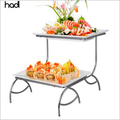 China Shake display buffet utens wedding cake server 2 tier tea party tea racks, wedding party food display, ceramic dessert buffet display racks for sale