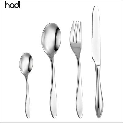 China 2021 China Manufacturer Stocked Dinnerware Equipment Modern Kitchen Luxury Supplying Sterling Silver Cutlery Set Stainless Steel Flatware for sale