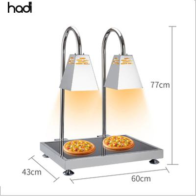 China Restaurant HADI Buffet Food Heating Electric Infrared Buffet Table Lamp Restaurant 304 Stainless Steel Heat Lamps Double Heads Light Heater for sale