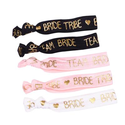 China Nylon/Spandex 100pcs Team Bride Bachelorette Party Bracelet Bride To Be Decoration Accessories Hen Party Wedding Bridal Shower Supplies for sale