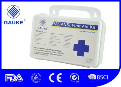 China Indoor OSHA ANSI First Aid Kit For Business Wall Mountable Small PP Case for sale