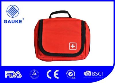 China Red Color Car First Aid Kit Refills , Nylon First Aid Bum Bag With Small Alcohol Pad for sale