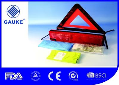 China Eco Friendly Car First Aid Kits With Triangular Warning Type And Reflectable Vest for sale