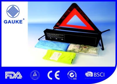 China Custom Printed Car First Aid Kits With High Visibility Triangular Warning for sale