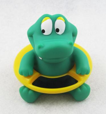 China ABS and PVC Crocodile Baby Bath Thermometer Water Temperature Thermometer Floating Bathtub for sale