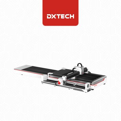 China DXTECH water cooled 6m plate and tube fiber laser cutting machines with aluminum metal sheet exchange platform price 3000W for sale