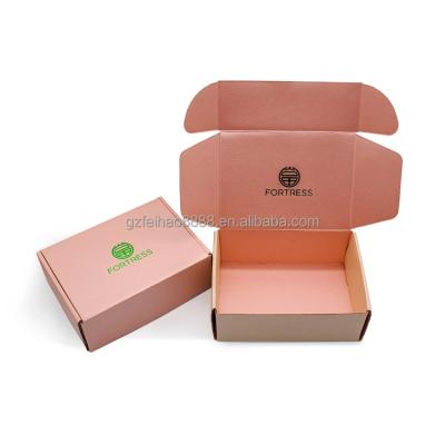 China Customized Printing Recyclable Small Pink Corrugated Subscription Postage Box Announcement Mailing Boxes Paper Shipping Boxes With Logo for sale