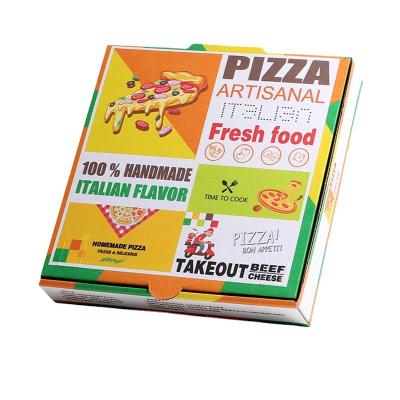 China Recyclable Hot Sale /8/9/10/11/12 Inch Custom Design Pizza Box Fast Food Corrugated Kraft Paper Take Out Bag for sale