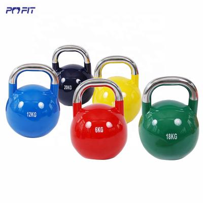 China Custom Strength Training Weightlifting Exercise Logo Stainless Kettlebells Handle Competition Kettle Bells for sale