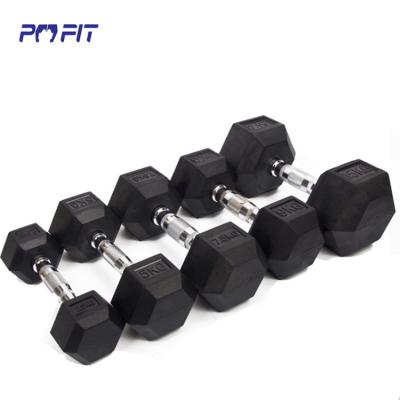 China Hex Dumbbell Manufacturer 5kg 7.5kg 12.5kg Dumbbell Manufacturer 5kg 7.5kg 12.5kg Rubber Coated Dumbbell Hex Dumbbell Set for sale