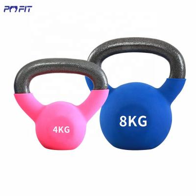 China Custom Neoprene Vinyl Coated Bodybuilding Fitness Logo Kettlebell Colorful Kettle Bell Set Pink Dip Kettlebell for sale