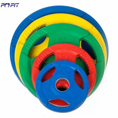 China Eco-Friendly Eco-Friendly Rubber Coated Color Rubber Coated Weight Plate PVC Dumbbell Plate Rubber Barbell Dish for sale