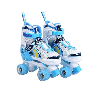 China Best Home/Outdoor Gift For Kids Nice Macaron Blue Outdoor Portable Adjustable Pad Fully Ship Outdoor Home Use Roller Skates Shoes for sale