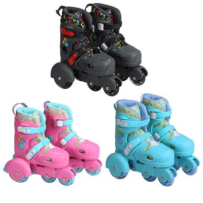 China New Design Home/Outdoor For Sale Safe Products Adjustable Durable 3 Large Wheels For Kids And Beginners Lace Up Snap Roller Skates for sale