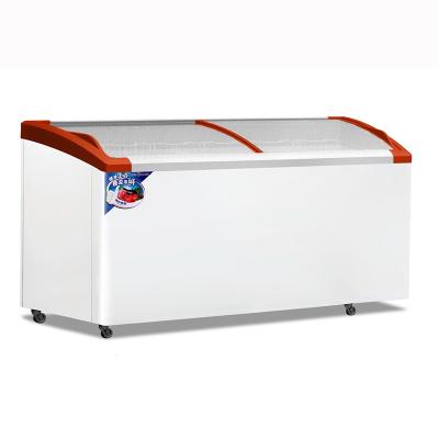 China WD4-536 COMPRESSOR factory direct supermarket curved glass door island freezer ice cream chest frost for sale