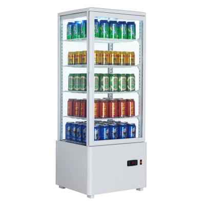 China Single-temperature Refrigerated Bakery Showcase Glass Countertops Display Four Sides Glass Freezer Refrigerator XC-98L Sliding Glass Door 98L for sale