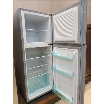 China Refrigerated COMPRESSOR Home Fridge Double Door Refrigerator with Front Glass Hardware BCD-108B for sale