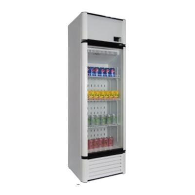 China Single-temperature Commercial Vertical Single Door Beverage Display Refrigerator Shopping Beverage Glass Display Cabinet for sale