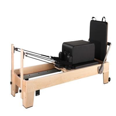 China Pilates Equipment Home Gym Studio Custom Customized Maple Wooden Cadillac Elina Pilates Yoga Pilates Reformer Machine 228.5*68.5*39cm for sale