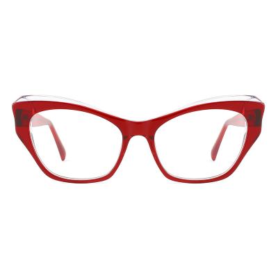 China YC Modern Optical Frames Red Eyewear Acetate Eyeglasses Eye Glasses For Women for sale