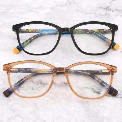 China YC Ready stock vogue design acetate eyewear retro optical frames luxury eye glasses frames for womens mens for sale