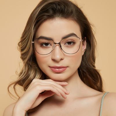 China Wholesale delicate metal thin spectacle frames trendy ultralight blue light filter glasses designer computer eyewear for sale