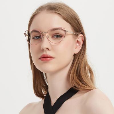 China YC OPTICAL Vogue new design double rim spectacle gafas de metal 2022 support OEM eyewear metal womens optical eyeglasses frames à venda